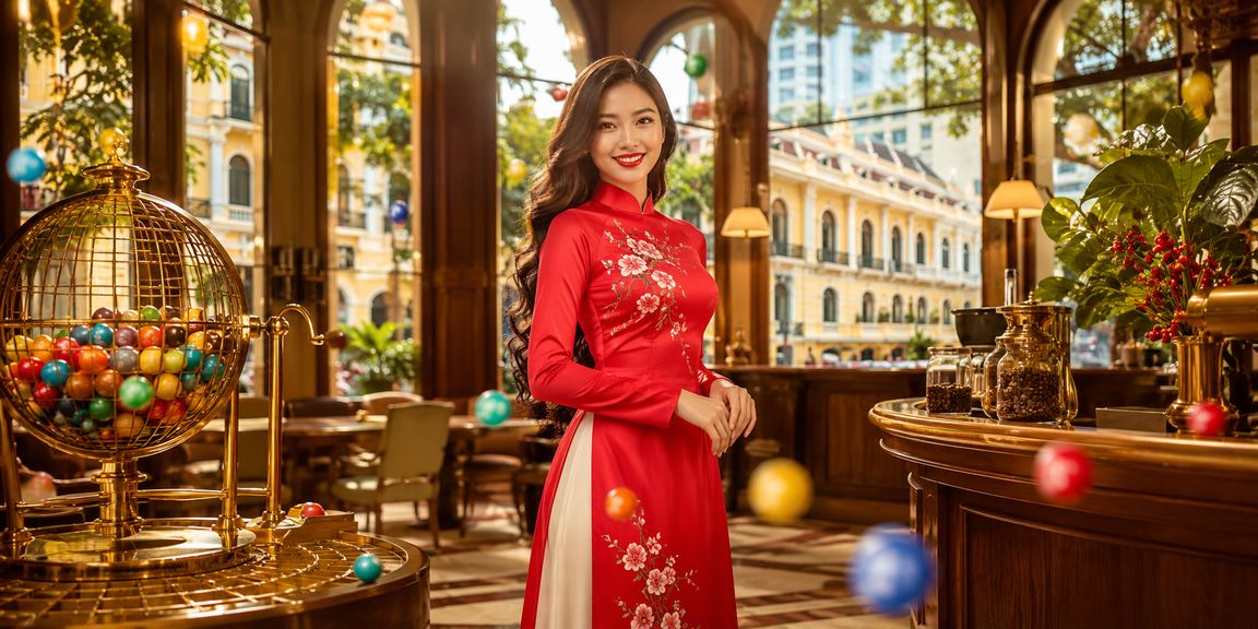 Người dùng tham gia xổ số và giải trí tại TP. Hồ Chí Minh trong trang phục áo dài